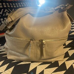 Stone leather shoulder bag